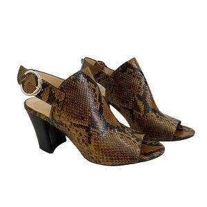 Vince Camuto Snake Skin Heeled Back Mules